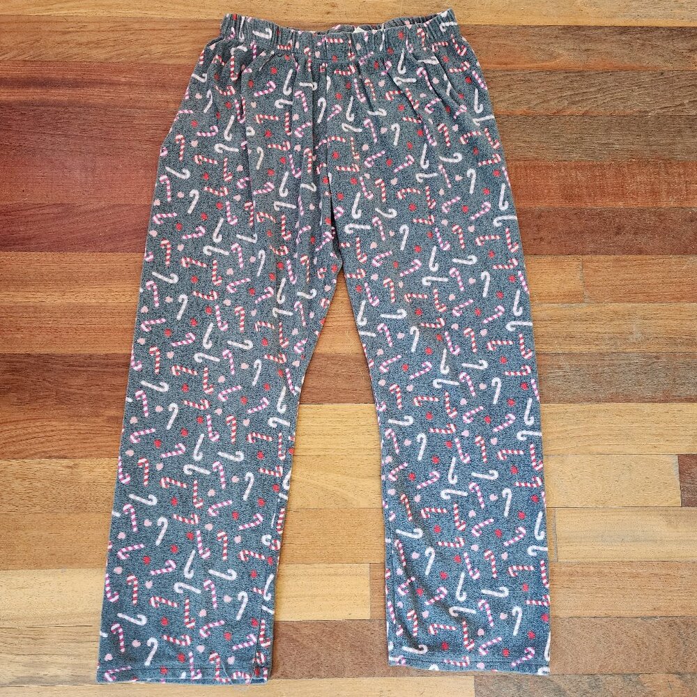 Love To Lounge "Candy Cane" Holiday Pajama Fleece Pants Size 10-12